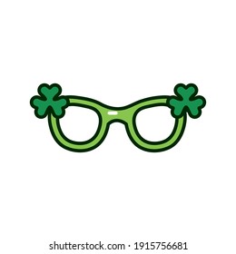 obstruir hojas en gafas st patricks día iconos planos ilustración vectorial diseño