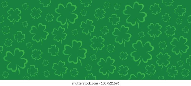 Clovers leave, flower. Four leaf clover leaves. Love lucky day. vector icon, Irish shamrock background. Happy St Patrick's Day or St paddy's day. Saint Patricks day. Drawing spring time. leprechauns.