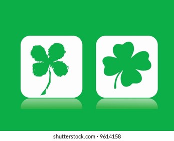 Clovers On Icons and Tags Vector Illustration