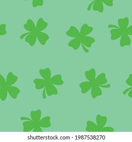 Clovers Pattern. Vector seamless pattern background or wallpaper with clovers