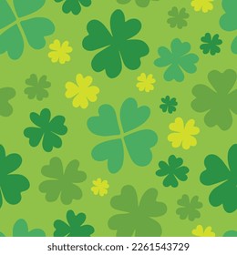 Clovers seamless pattern for Saint Patrick's Day.  For textile, wrapping paper, packaging, decor, DIY projects.