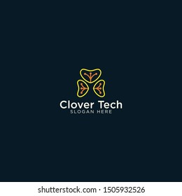 clovers tech logo vector with simple style