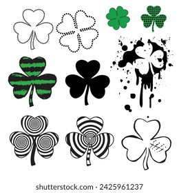 Clovers Various Vector Splatter Grudge Punk Gothic Clover