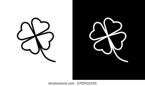 Clovers White Icon Set Design