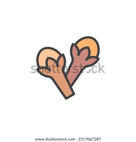 Cloves buds filled outline icon, line vector sign, linear colorful pictogram isolated on white. Symbol, logo illustration. Vector graphics