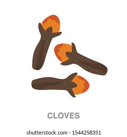 Cloves flat icon on white transparent background. You can be used cloves icon for several purposes.