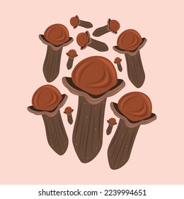 Kräuterkräutern, flache Vektorgrafik. Cute Cloud Kräuterkarikatur, Vektorgrafik für Grafikdesign und dekoratives Element