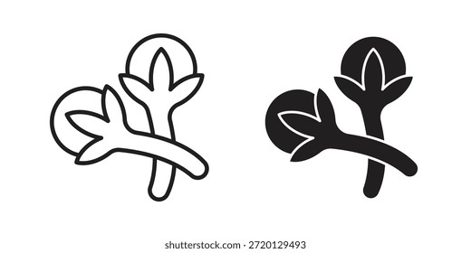 Nelken-Symbol, dünner Linien-Vektor, Web-Design-Zeichen,