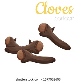 Cloves isolated vector illustration, cartoon style colored clip-art.