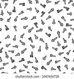 Cloves Seeds Seamless Endless Pattern. Seasonal Food Background. Spice and Flavor Mulled Wine Cocktail Ingredient. Cooking or Aromatherapy. Hand Drawn Illustration. Savoyar Doodle Style.