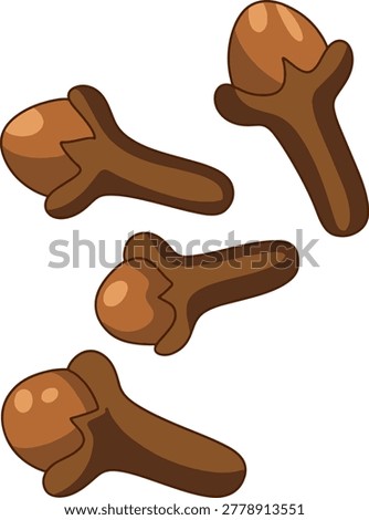 Cloves Spice Dried Flat Illustration