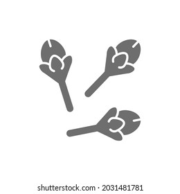 Cloves, spice grey icon. Isolated on white background
