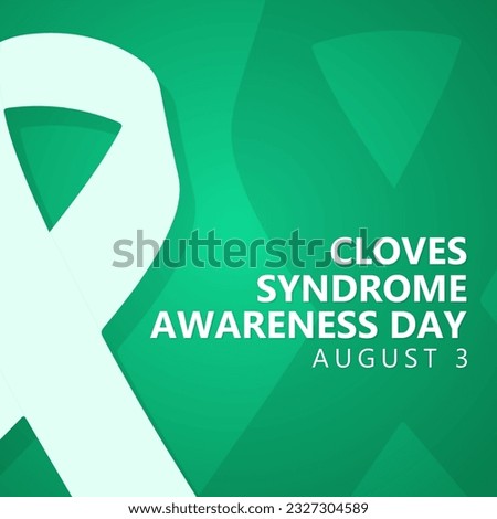 Cloves Syndrome Awareness Day 3rd august, greeting card design on 3rd august. vector illustration with ribbon and text