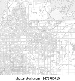 Clovis, California, USA, bright outlined vector map with bigger and minor roads and steets created for infographic backgrounds.