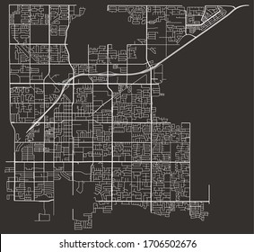 Clovis, California, USA map of roads and streets network
