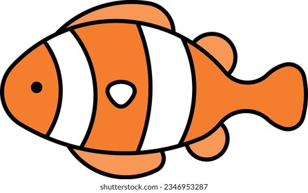 clow fish anemonefish clown cinnamon sea Outline
