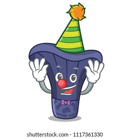 Clown actarius indigo mushroom mascot cartoon