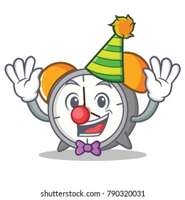 Clown alarm clock mascot cartoon