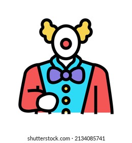 Clown Amusement Park Worker Color Icon Vector. Clown Amusement Park Worker Sign. Isolated Symbol Illustration
