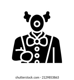 clown amusement park worker glyph icon vector. clown amusement park worker sign. isolated contour symbol black illustration