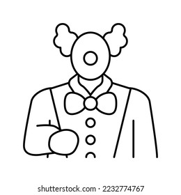 clown amusement park worker line icon vector. clown amusement park worker sign. isolated contour symbol black illustration