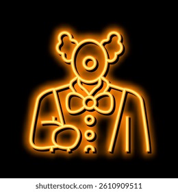 clown amusement park worker neon light sign vector. clown amusement park worker illustration