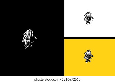 clown angry vector illustration line art design