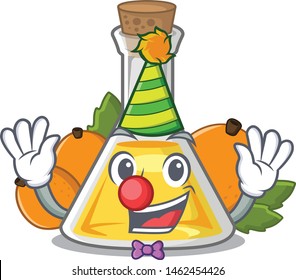 Clown apricot oil above cartoon wood table
