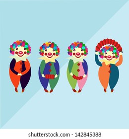 Clown army blue background