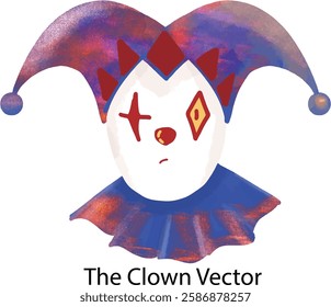 The Clown Art Coloring Vector