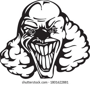 Clown Art Konzept. Vektorgrafik mit Farbumriss