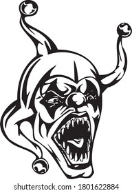 clown art concept. vector drawn by color outline