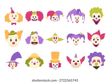 Conjunto de elementos de diseño de avatar de payaso