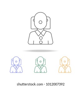 clown avatar multicoloured icons. Element of profession avatar of for mobile concept and web apps. Thin line  icon for website design and development, app development on white background
