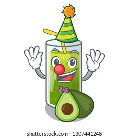 Clown avocado smoothies in the cartoon shape