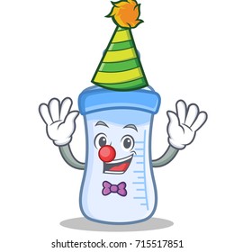 Clown baby bottle character cartoon