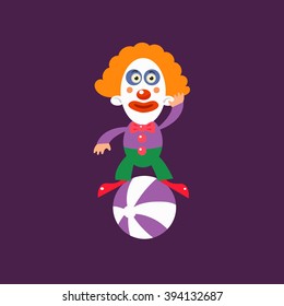 Balanceo De Payaso En El Dibujo De Vector Plano Aislado Simplificado De Bolas De Caricatura