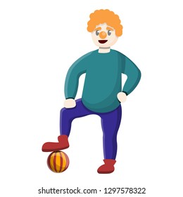 Clown with ball icon. Cartoon of clown with ball vector icon for web design isolated on white background
