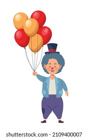 Clown mit Heliumzeichen für Ballons