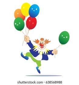 Clown with balloons in his hands