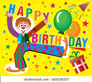 clown with balls and bright background