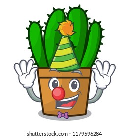 Clown the beautiful spurge cactus plant cartoon