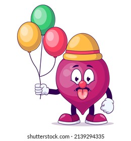 Clownskartographie-Maskottchen-Vektorgrafik-Design
