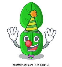 Clown bergamot leaf in cartoon a interrupting