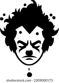 Clown - Black and White Isolated Icon - Vector illustration