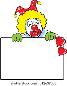 clown with blank card