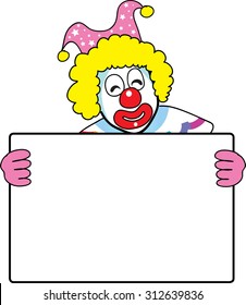clown with blank card