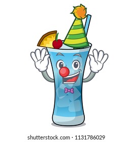 Clown blue hawaii mascot cartoon