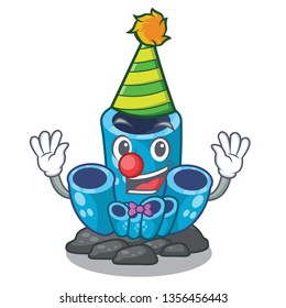 Clown blue sponge coral under sea cartoon