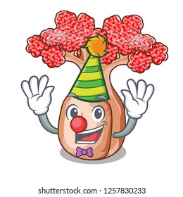 Clown bottle shaped tree on a cartoon